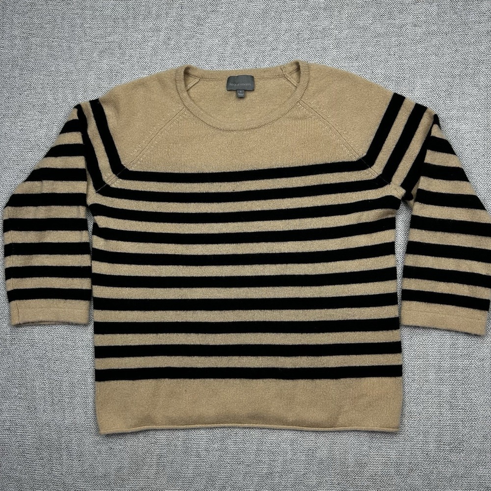 Requirements Cashmere Sweater Women's Small Knit Striped Crewneck Pullover